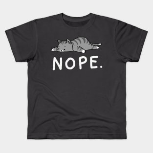 Nope Lazy Cat Kids T-Shirt